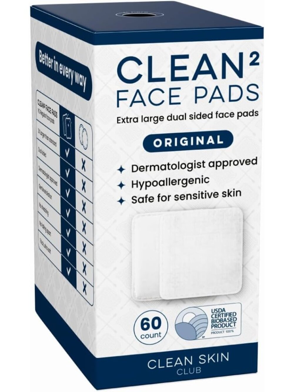 Clean² Pads 2.0 [NEW & Improved Edges] Guaranteed Not to Shed & Tear Face Pads,